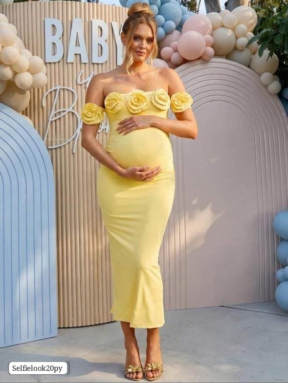 vestido para embarazada un hombro