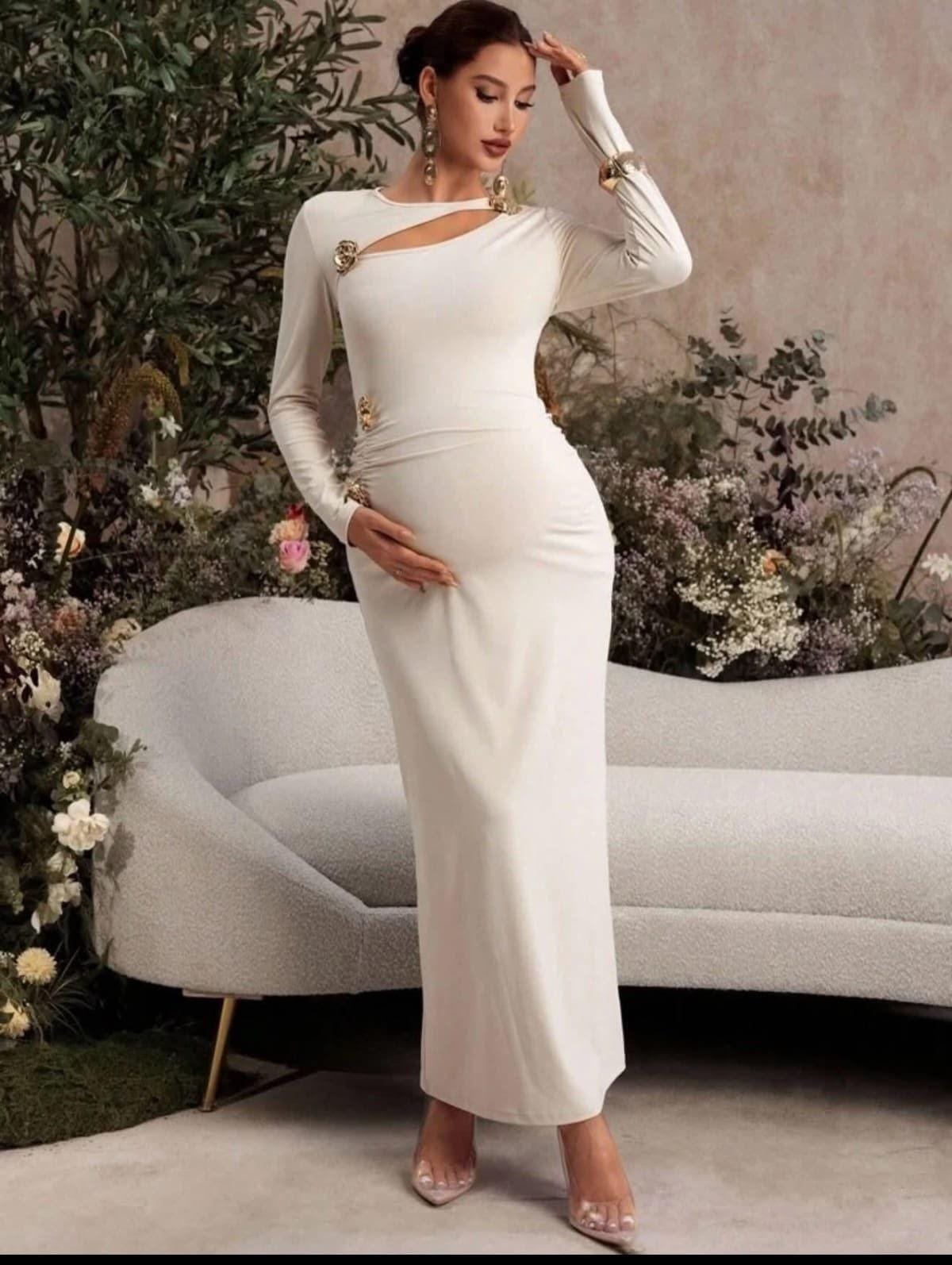 vestido para embarazada con abertura