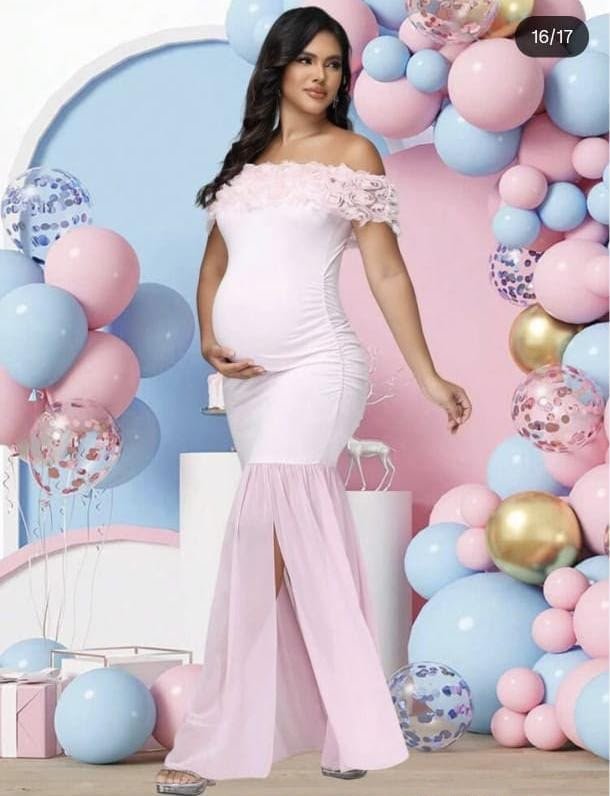 vestido p/ embarazada c/ flores