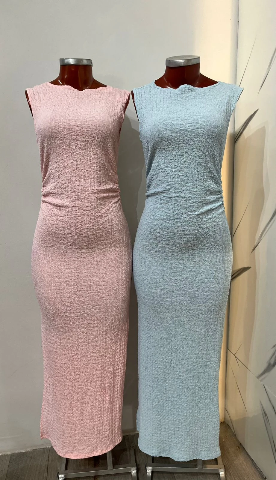 VESTIDO LARGO MANGAS CORTAS